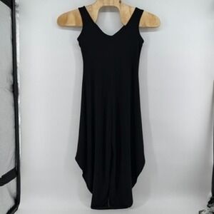 Nicole Miller Black Sleeveless Jumpsuit Minimalist‎ Boho Lounge XS Made in USA